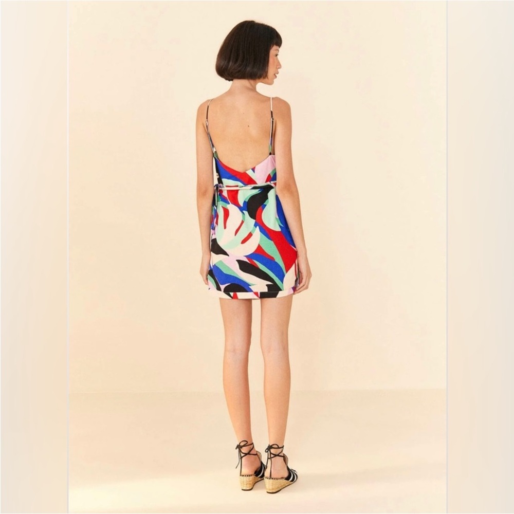 FARM Rio Multicolor Abstract Print Mini Dress - Red, Blue, Green, Black - Picture 3 of 16